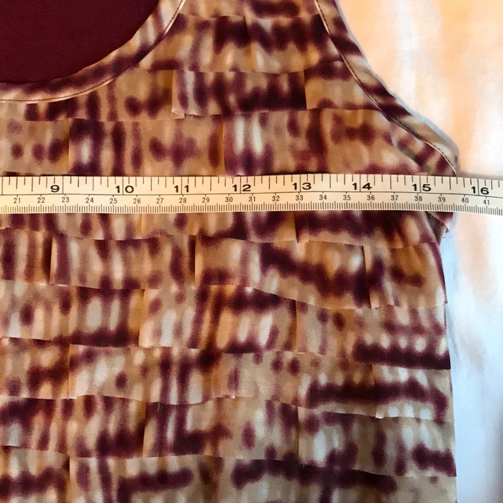 🌟ANN TAYLOR Maroon Ribbon Front Shell, XS - Picture 5 of 7